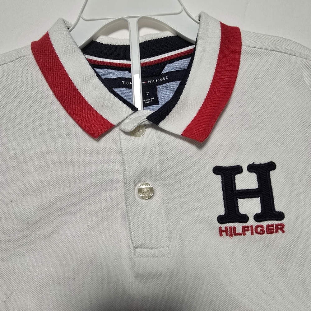 Boys Size 7 Tommy Hilfiger Polo Shirts Bundle - White, Blue, Gray - Picture 5 of 16